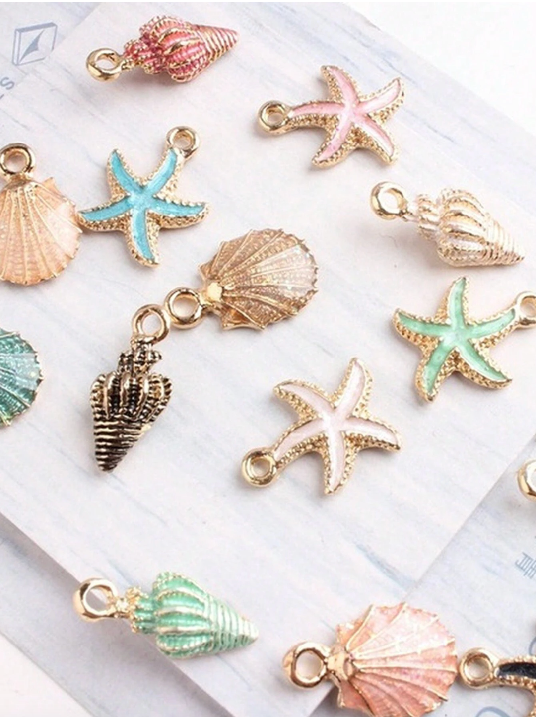 10 Colorful Starfish and Shells