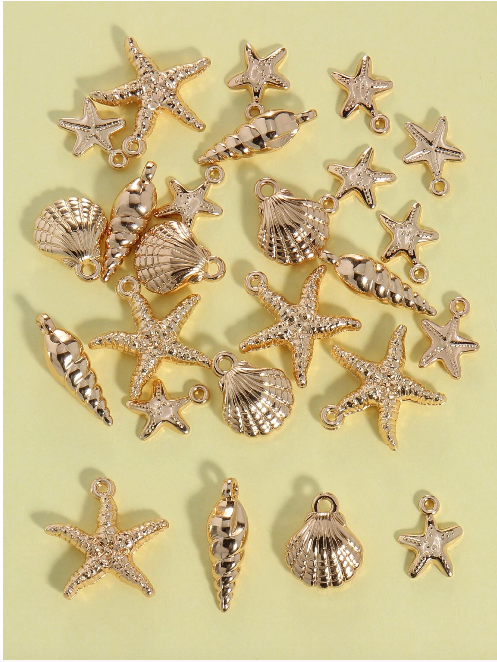 25 Pendentifs Étoile de Mer et Coquillages