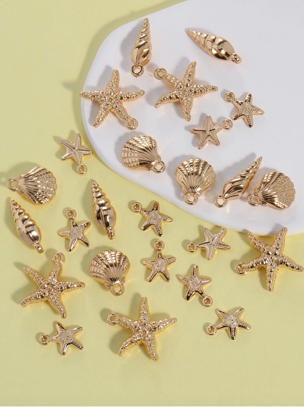 25 Pendentifs Étoile de Mer et Coquillages